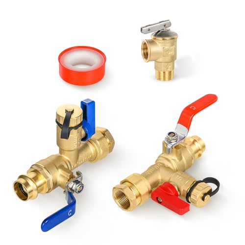 1PC HeSun 3 4" Press IPS Isolator Tankless Water Heater Service Valve Kit