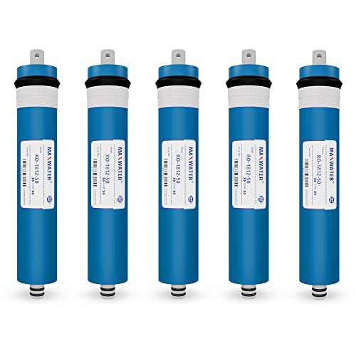 50 GPD Reverse Osmosis RO Membrane Under Sink Drinking Water Filter Purifier System (5 Count)