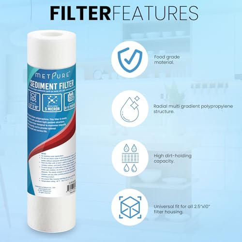 5 Micron 2.5"x10" Sediment Water Filter (6 Count)