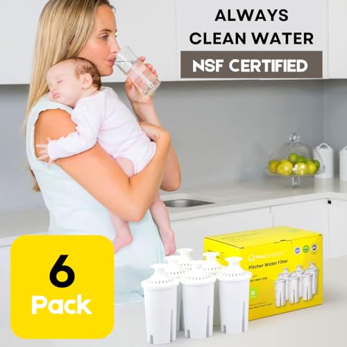 Water Filter Replacement for Brita® Pitchers & Dispensers (6 Count)