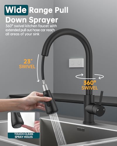 Pull Down Kitchen Faucet with Soap Dispenser