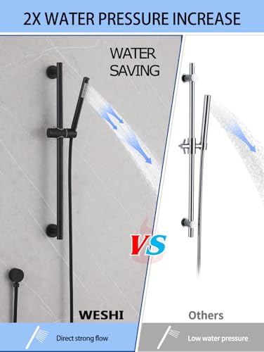 Shower Slide Bar Handheld Shower Head with Hose