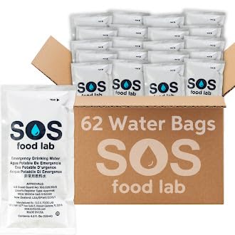 SOS Food Lab Emergency Water Pouches (62 Count)