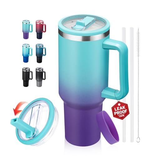 40 oz Tumbler with Flip Straw & Handle