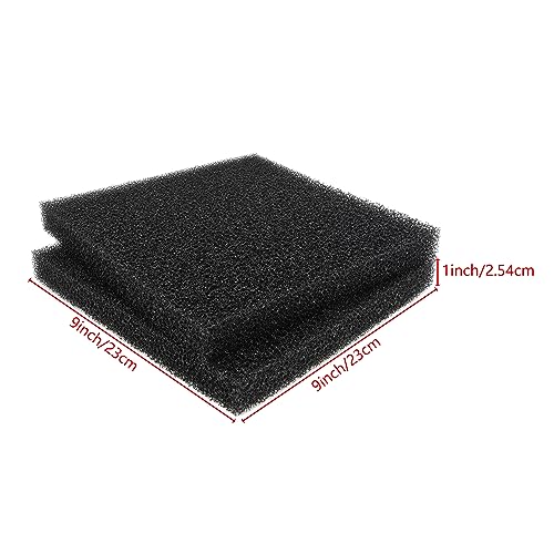 4 Pieces Aquarium Filter Foam Sponges Pad 20PPI 9x9x1 inch (4 Count)