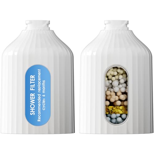 Shower Head Filter Refill for Hard Water to Remove Chlorine (2 Count)
