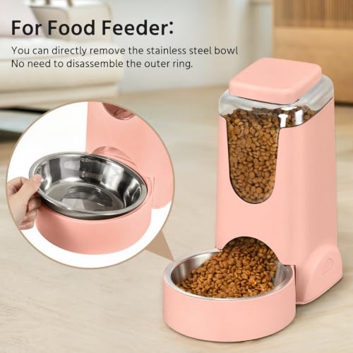 Auto Cat Feeder and Dog Water Dispenser with Stainless Steel Bowl