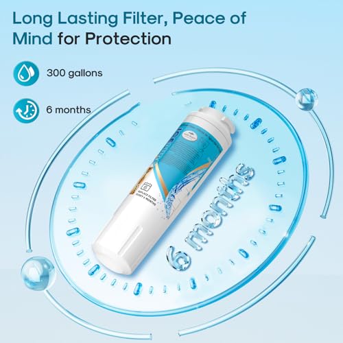 Alkaline UKF8001 Refrigerator Water Filter Replacement for Whirlpool EDR4RXD1 (2 Count)