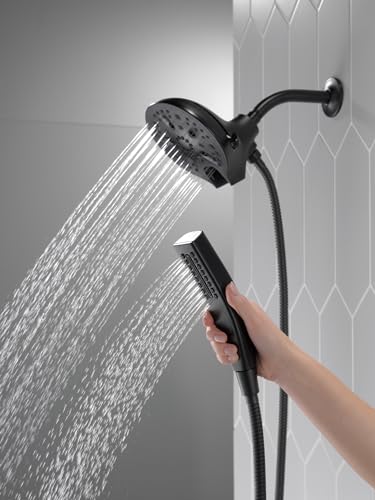 58620-BL-PK 2-in-1 Dual Shower Head, Black, 5 Spray Settings, Lifetime Limited Warranty