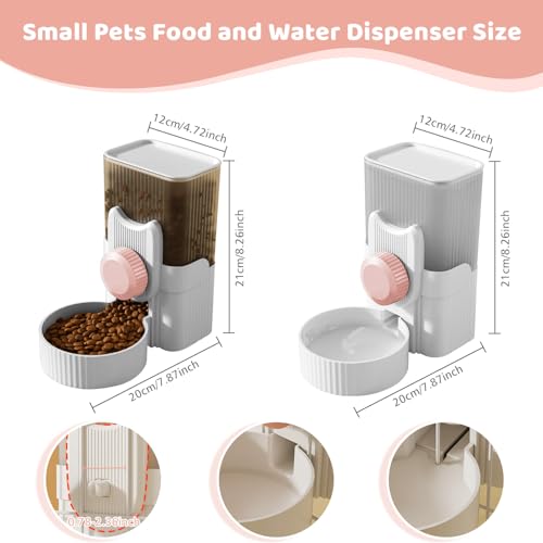 Hanging Cage Auto Pet Food Bowl Water Bottle Dispenser