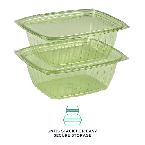 Compostable 32oz Rectangular Deli Containers With Lids (200 Count)