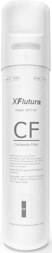 Y7/Y7P/Y7T Series CF Filter Replacement Cartridge Compatible with SimPure Y7, Y7P, Y7T, Y7P-BW, Y7P-W, Y7T-BW-A, Y7T-BW-C, Y7T-A, Y7T-C Series Water Filter, 6 Months Replacement Cartridge (1 Pack)
