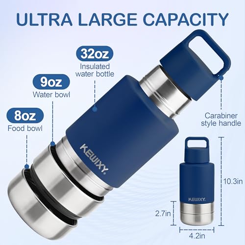 Insulated Dog Travel Water Bottle with Detachable Bowls