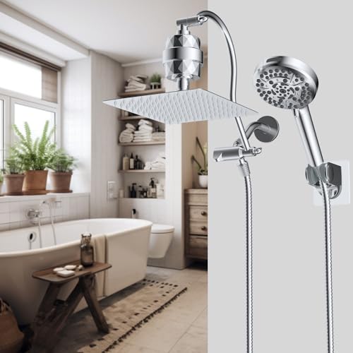 All Metal Dual Filtered Rainfall High Pressure 10'' Shower Head