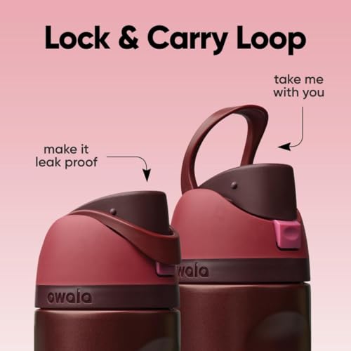 FreeSip Stainless Steel Water Bottle 24 oz Black Cherry