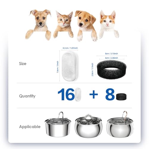Official Tomxcute Cat Water Fountain Replacement Filters