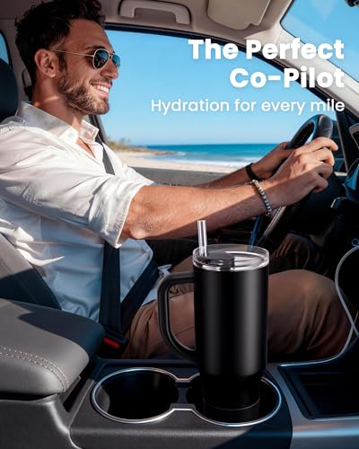 Insulated Mug 100% Spill Resistant Insulated Water Bottle for Iced Coffee & Hot Drinks