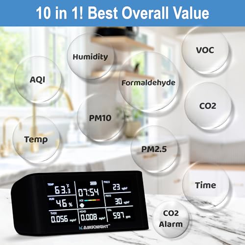 AirKnight Premium Indoor Air Quality Monitor Indoor & Air Quality Sensor. VOC Detector
