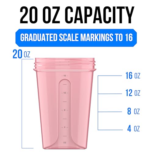 2 Pack 20oz Protein Shaker Bottle for Protein Mixes (2 Count)