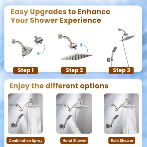 Rain Shower Head with Handheld Spray
