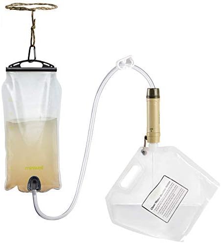 miniwell Gravity Water Purifier Straw Fairly Light and Easily Packed. Multi Use for Group Camping and Famliy Emergency Prepardness