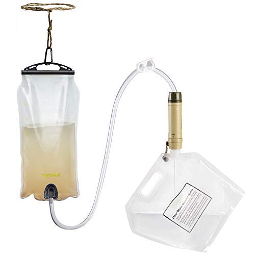 Gravity Water Purifier Straw Fairly Light and Easily Packed. Multi Use for Group Camping and Famliy Emergency Prepardness L605G