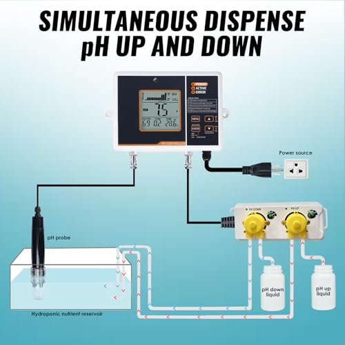pH Controller with Dual Relay Output & Dosing Pump