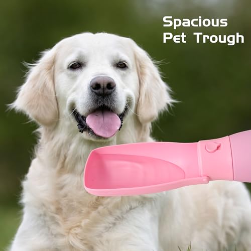 Portable Dog Water Bottle 19oz Pink