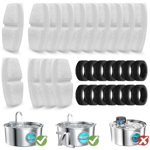 28 Pcs Cat Water Fountain Filters Compatible with FOFNON 3.2L and 7L Prt Water Fountain (28 Count)