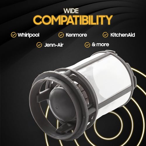 W10872845 Dishwasher Pump Filter Cup Replacement Part Compatible With Whirlpool Kenmore Dishwasher
