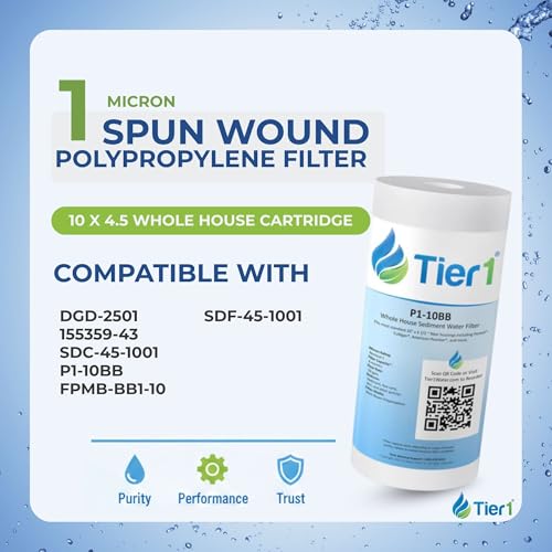 1 Micron 4.5" × 10" Sediment Water Filter (6 Count)