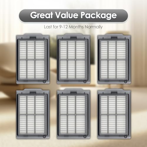 6 Pack) 505X Combo Replacement HEPA Filters for iRobot Roomba 505X Combo, Plus 505 Combo, Plus 405 Combo, Plus 506/507 Combo Vacuum Filters, Upright Filter, Canister Filter (6 Count)