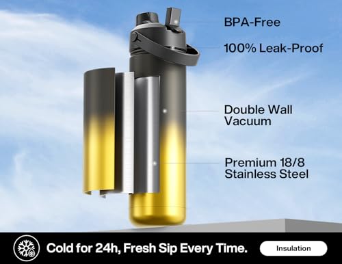 26 oz Insulated Water Bottle with 2