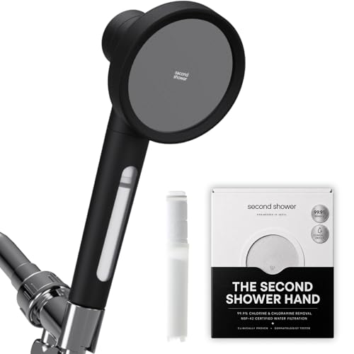 SecondShower Filtered Shower Head with Handheld for Hard Water