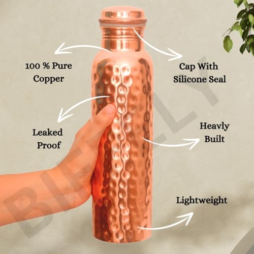 Pure Copper Water Bottle (3 Count)