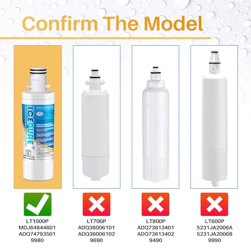 ADQ747935 Refrigerator Water Filter and Air Filter Replacement for LG ® LT1000P®