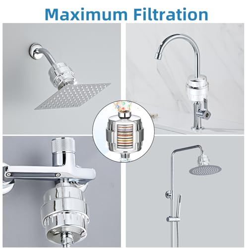 Shower Filter for Hard Water Two Replacement Cartridge High Output
