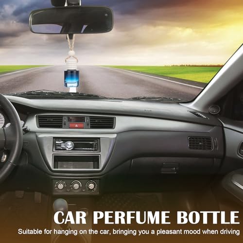 50 Pcs Hanging Car Air Freshener Car Diffuser Bottles Empty Glass Perfume Bottle Freshener Diffuser Bottle Pendant for Essential Oil Fragrance Aromatherapy Bottle Ornament (50 Count)