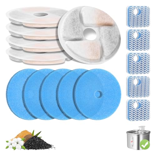 5 Pack Cat Fountain Filter Replacement for Square 2.2L