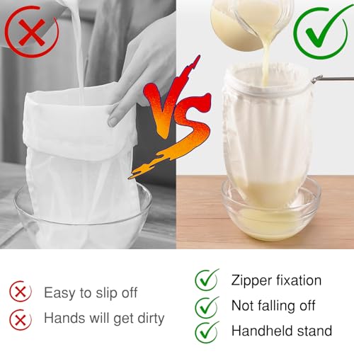 Nut Milk Bag Strainer with Stand Strainers Fine Mesh Bag Cheese Cloth Bag S