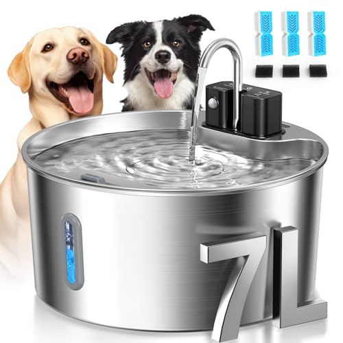 7L Wireless Dog Water Fountain with 3 Filters (2.4 Pound)