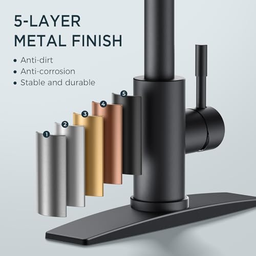 Black Kitchen Sink Faucet with Pull Down Sprayer