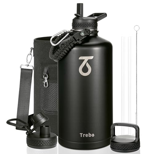 One Gallon Water Bottle Insulated with 3 Lids