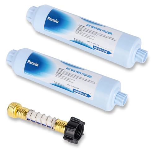 2 Pack RV Inline Water Filter with Hose Protector