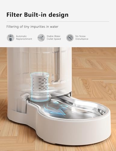 2.5 Gallon Dog Water Bowl Dispenser with Filter