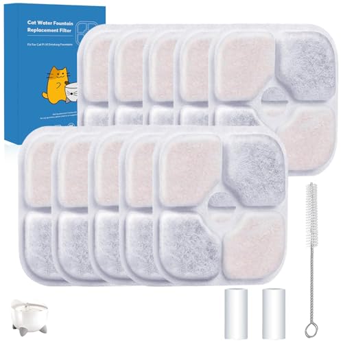 9 Pack Cat Water Fountain Filter Compatible With Cat Pixi Water Fountain Filter Replacement Triple Action Water Filter (9 Count)