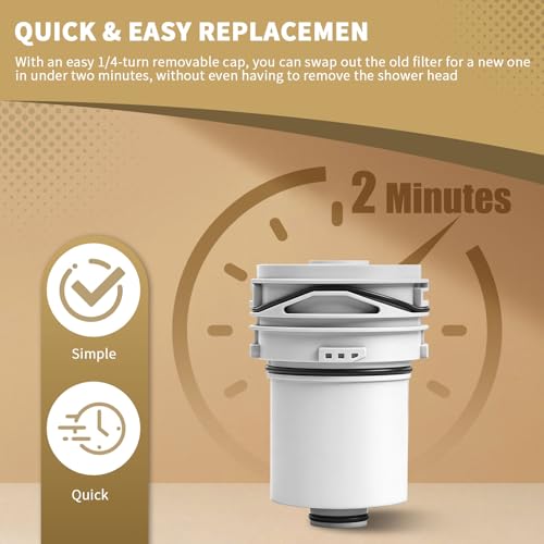 3Pcs Shower Filter Cartridges Compatible with Delta Clarifi 7RC100 & 5RC100 (3 Count)