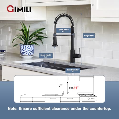 Black Kitchen Faucet with Pull Down Sprayer