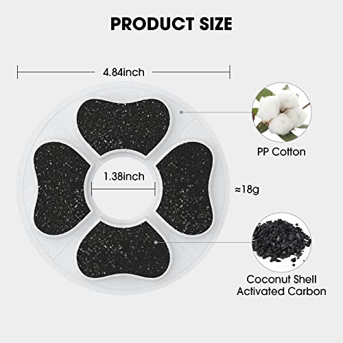 8 Packs Cat Water Fountain Food Grade Replacement Filters & Sponges for 74oz