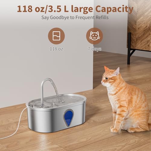 Cat Water Fountain Stainless Steel (67.99 Fl Oz)